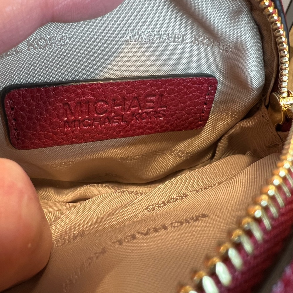 MICHAEL KORS Red With Gold Studded Wristlet - Picture 4 of 5